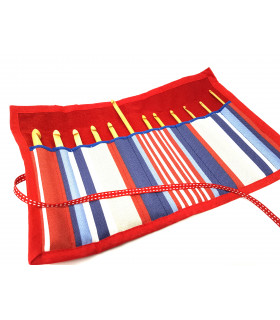 Canvas Crochet hook roll with hooks