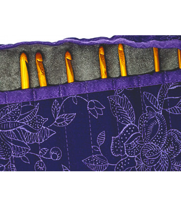 Wool Crochet hook roll with hooks