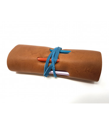 Tan Leather Pen Roll