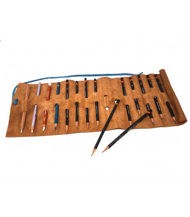 Tan Leather Pen Roll