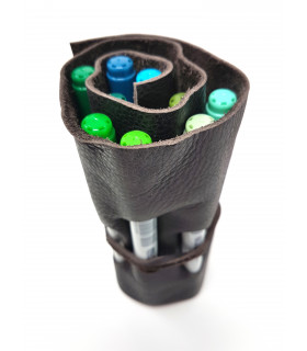Dark Brown Leather Pen Roll