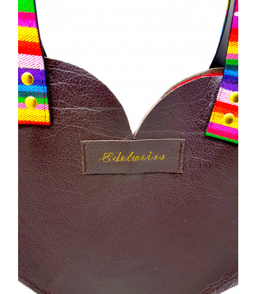 Upcycled Leather Heart Bag
