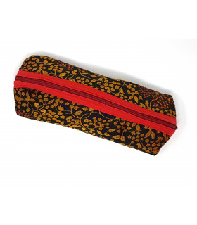 Black/Gold Upcycled Silk Zipped Case