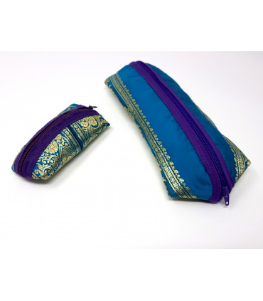 Set of Two Upcycled Silk Zipped Cases