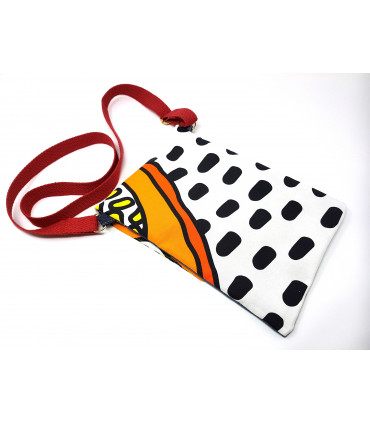 Orange Upcycled Denim Cross body bag