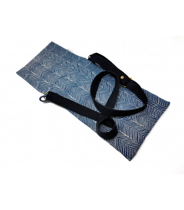 Blue chevron Upcycled Denim Cross body bag
