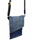 Blue chevron Upcycled Denim Cross body bag
