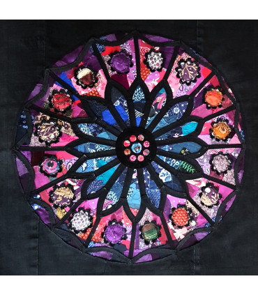 Fabric Stained Glass Rose Window