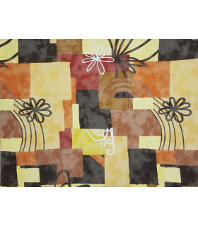 Mondrian flowers canvas fabric - Heavy 100% cotton