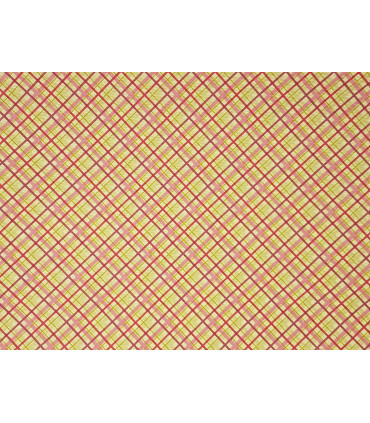 Pink checked cotton canvas - 100% cotton