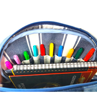 Upcycled Jeans Crochet hook kit bag