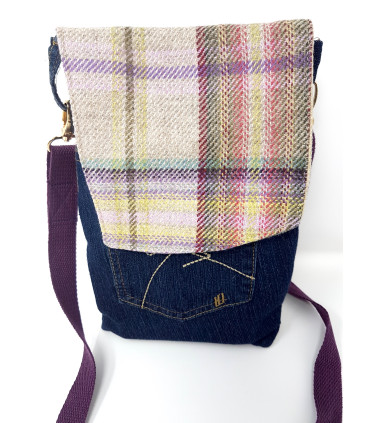 Upcycled Wool & Denim Cross body bag