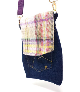 Upcycled Wool & Denim Cross body bag