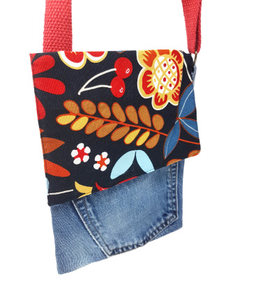 Upcycled Tigeroga Denim Cross body bag