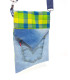 Upcycled Green Wool & Denim Cross body bag
