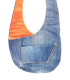 Curvy Upcycled Orange & Denim Cross body bag