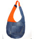 Curvy Upcycled Orange & Denim Cross body bag