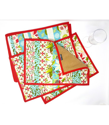 Christmas cotton placemats - table settings - dining linen