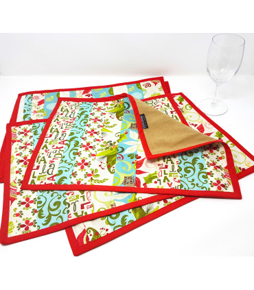 Christmas cotton placemats - table settings - dining linen